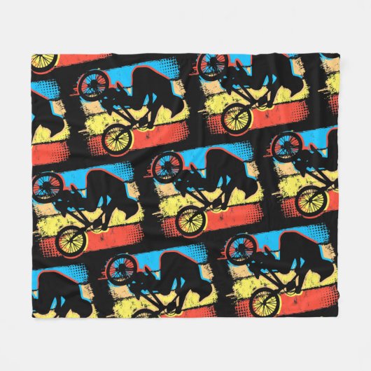Retro Bmx-fiets - Bmx Bike Freestyle Fleece Deken (Voorkant (Horizontaal))