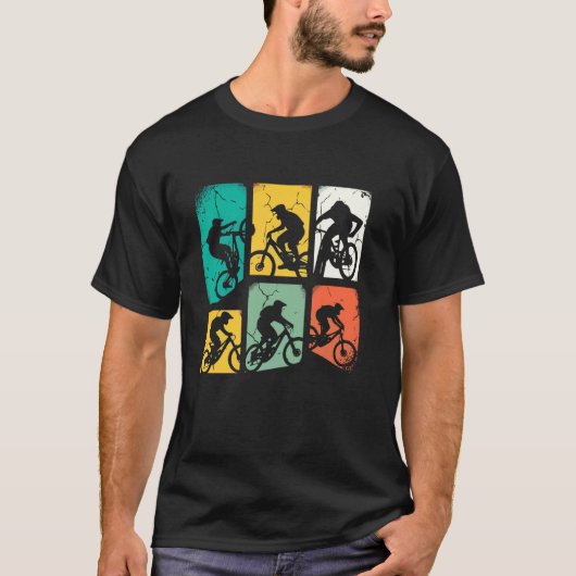 Retro BMX Fietsfiets Fietser Fietser T-shirt (Voorkant)