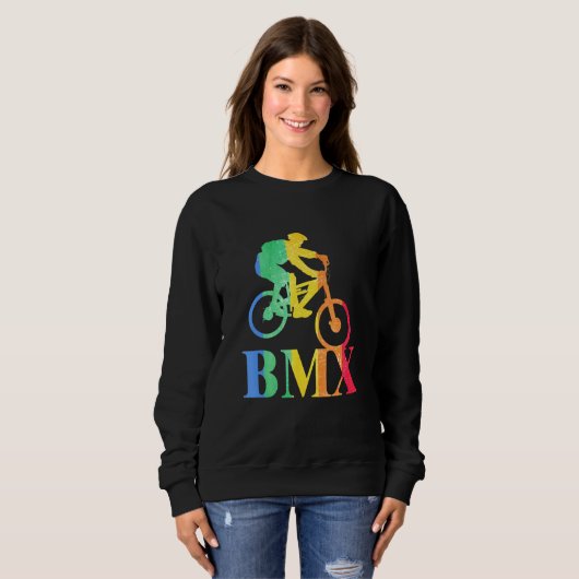 Retro BMX MTB Stunts Bike Bicycle Motocros Trui (Voorkant volledig)