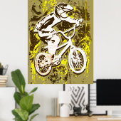 Retro Bmx Racing - Bmx Bike - Bmx Poster Print (Thuiskantoor)
