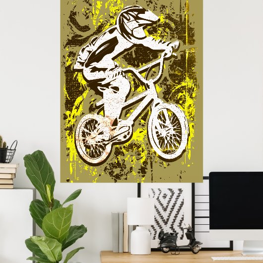 Retro Bmx Racing - Bmx Bike - Bmx Poster Print (Thuiskantoor)