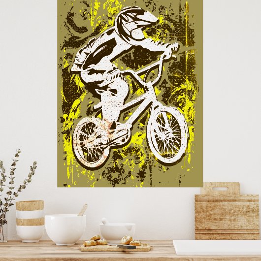 Retro Bmx Racing - Bmx Bike - Bmx Poster Print (Keuken)
