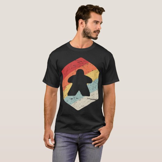 Retro  Boardgame - Boardgaming Meeple T-shirt (Voorkant volledig)