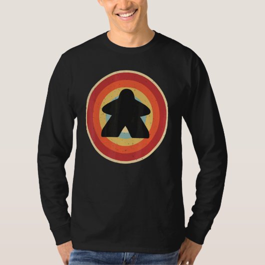 Retro Boardgaming Meeple Boardgame Board Game Pla T-shirt (Voorkant)