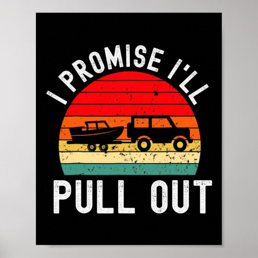 Retro Boating Mannen Funny Boat Kapitein Hate Pull Poster (Voorkant)