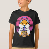 Retro Boba En KPop Kawaii Hamster K-Pop Merchand T-shirt (Voorkant)