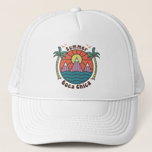Retro Boca Chica Beach Sunset Trucker Pet (Voorkant)