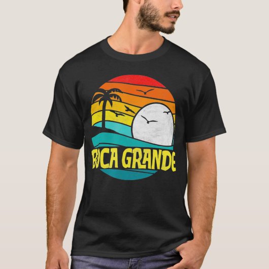 Retro Boca Grande Beach Sun Surf 80s T-shirt (Voorkant)