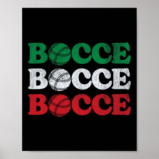 Retro Bocce Ball Gras Bowling Game Enthousiast Bou Poster (Voorkant)