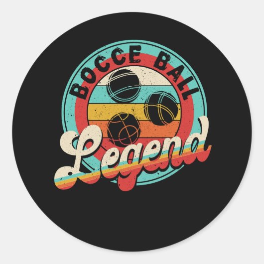 Retro Bocce Ball Legend Bocci Ball Player Ronde Sticker (Voorkant)