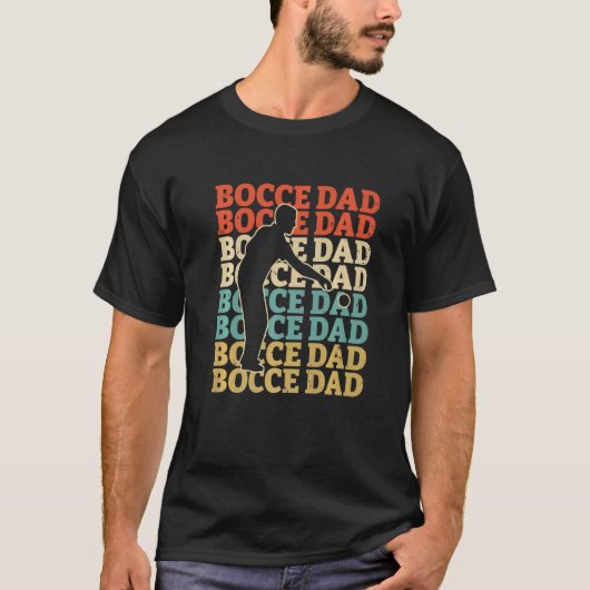 Retro Bocce Dad  Bocce Ball Player Fan T-shirt (Voorkant)