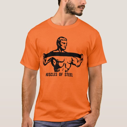 Retro Bodybuilder Adverteren Ontwerp T-shirt (Voorkant)