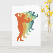 Retro Bodybuilder Mannen Gym Workout Fitness Fan Kaart (Gele Bloem)