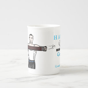 Retro Bodybuilding 90e verjaardag gepersonaliseerd Porselein Kop