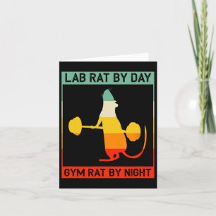 Retro Bodybuilding Lab Rat By Day Gym Rat By Night Kaart