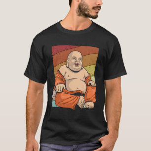 Retro Boeddhistisch Symbool Standbeeld Priester Bo T-shirt