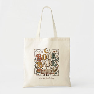 Retro Boek Babe Mystieke Hemelse Hekserige Boekach Tote Bag