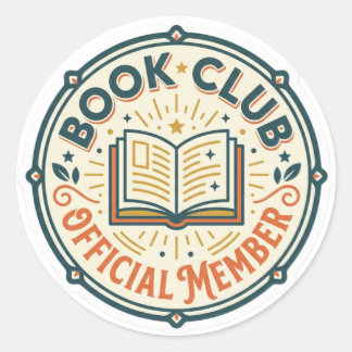 Retro Boekclub Officiële Lidlsticker Ronde Sticker