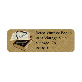 Retro Boeken Oogglazen Avery Labels