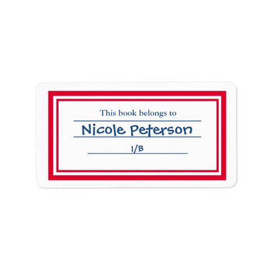 Retro Boekenlabels leraar Etiket (Voorkant)