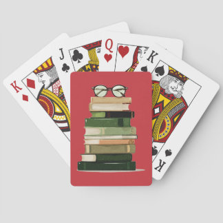 Retro Boekenliefhebber Pokerkaarten