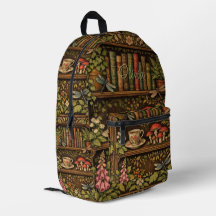 Retro boekenplank libellen koffie bloemen