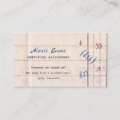 Retro-boekhoudpapier gemengde Wiskunde Visitekaartje (Voorkant)