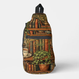 Retro boekliefhebber boekenclub  sling bag