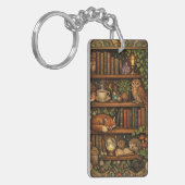 Retro boekliefhebber bosdieren sleutelhanger (Voorkant Links)
