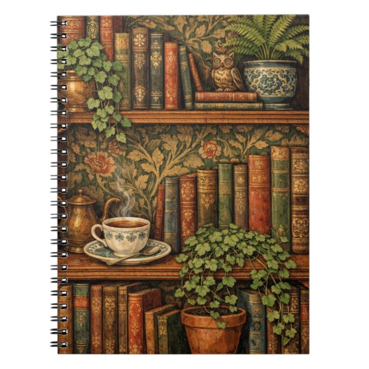 Retro boekliefhebber kunst notitieboek (Voorkant)
