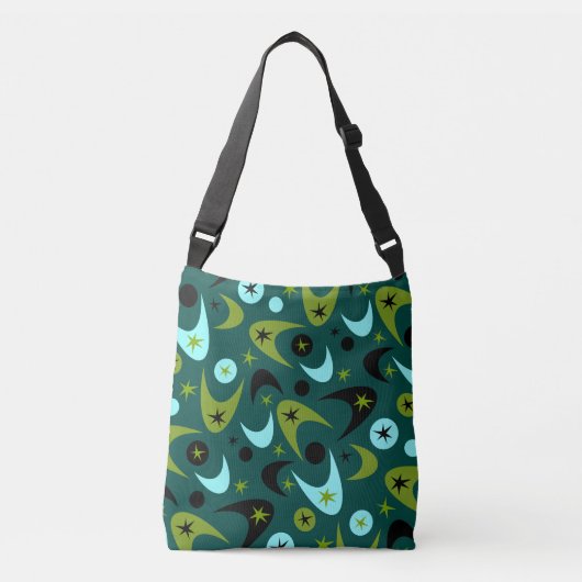 Retro Boemerangs Crossbody Tas (Voorkant)