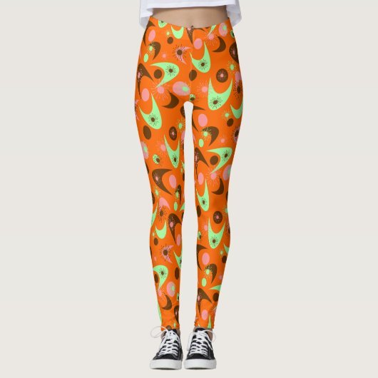 Retro Boemerangs Leggings (Voorkant)