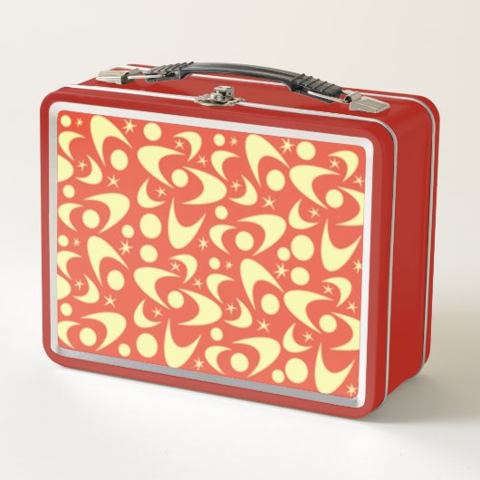 Retro Boemerangs Metalen Lunchbox (Voorkant)