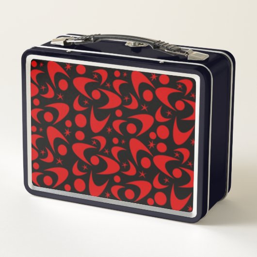 Retro Boemerangs Metalen Lunchbox (Achterkant)