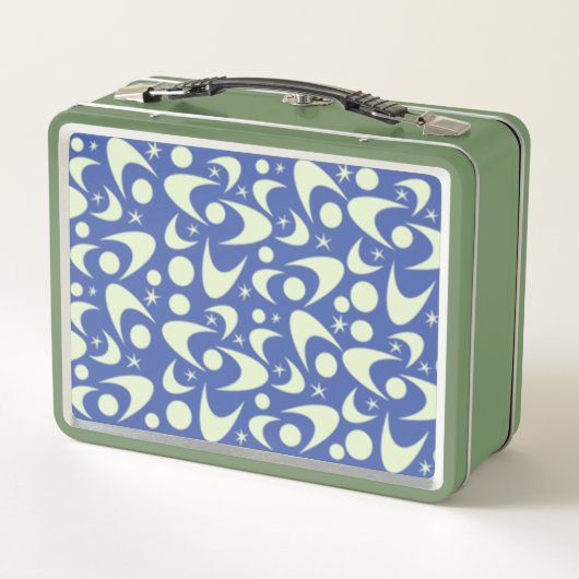 Retro Boemerangs Metalen Lunchbox (Achterkant)