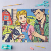 Retro Boerderij Comics Tissuepapier (Craft)