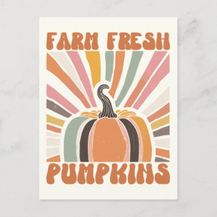 Retro Boerderij Fresh Pumpkins Briefkaart