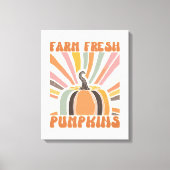 Retro Boerderij Fresh Pumpkins Canvas Afdruk (Voorkant)