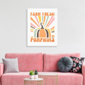 Retro Boerderij Fresh Pumpkins Canvas Afdruk (Insitu (Woonkamer))