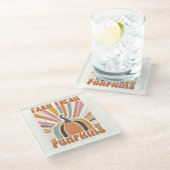 Retro Boerderij Fresh Pumpkins Glazen Onderzetter (Schuin)