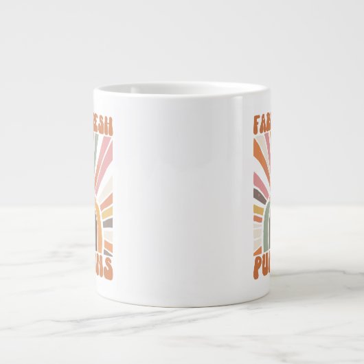 Retro Boerderij Fresh Pumpkins Grote Koffiekop (Voorkant)