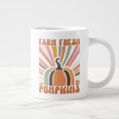 Retro Boerderij Fresh Pumpkins Grote Koffiekop (Rechts)