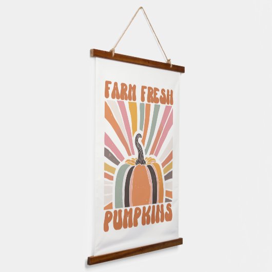 Retro Boerderij Fresh Pumpkins Hangend Wandkleed (Gebogen)