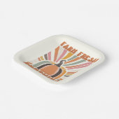 Retro Boerderij Fresh Pumpkins Papieren Bordje (Gebogen)