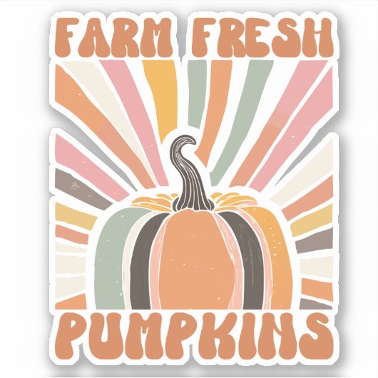 Retro Boerderij Fresh Pumpkins Sticker (Voorkant)