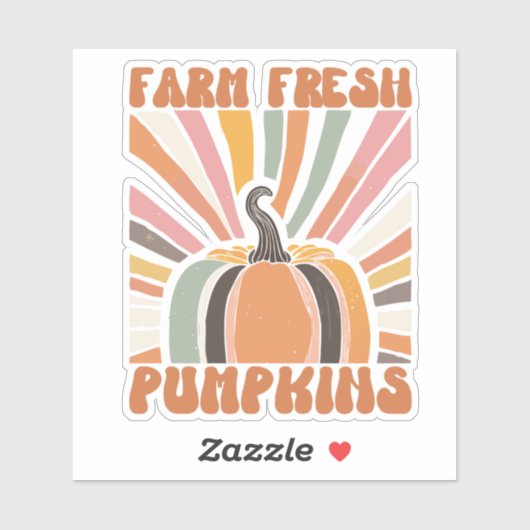 Retro Boerderij Fresh Pumpkins Sticker (Vel)