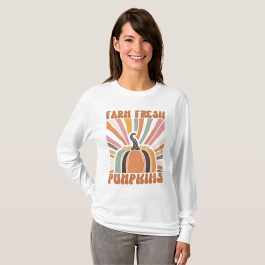 Retro Boerderij Fresh Pumpkins T-shirt (Voorkant volledig)