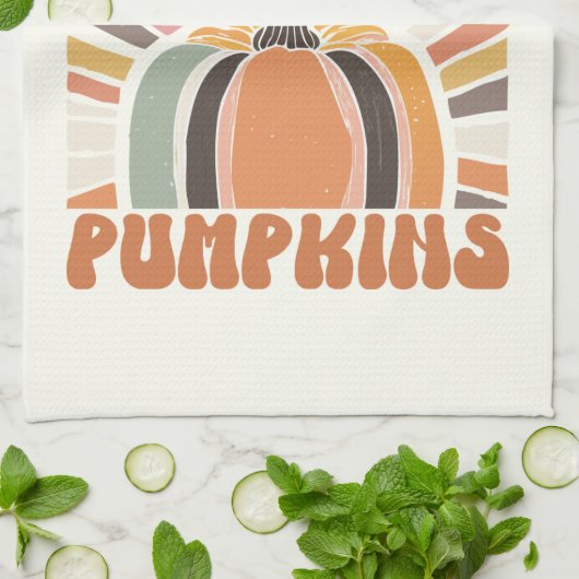 Retro Boerderij Fresh Pumpkins Theedoek (Gevouwen)