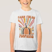 Retro Boerderij Fresh Pumpkins Tri-Blend Shirt (Voorkant)