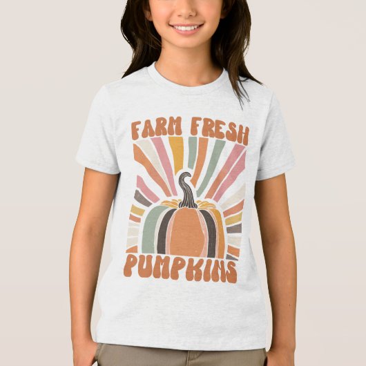 Retro Boerderij Fresh Pumpkins Tri-Blend Shirt (Voorkant)